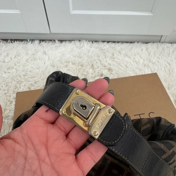 Authentic Fendi Zucca Canvas Handbag/Vanity Bag - Picture 5 of 11